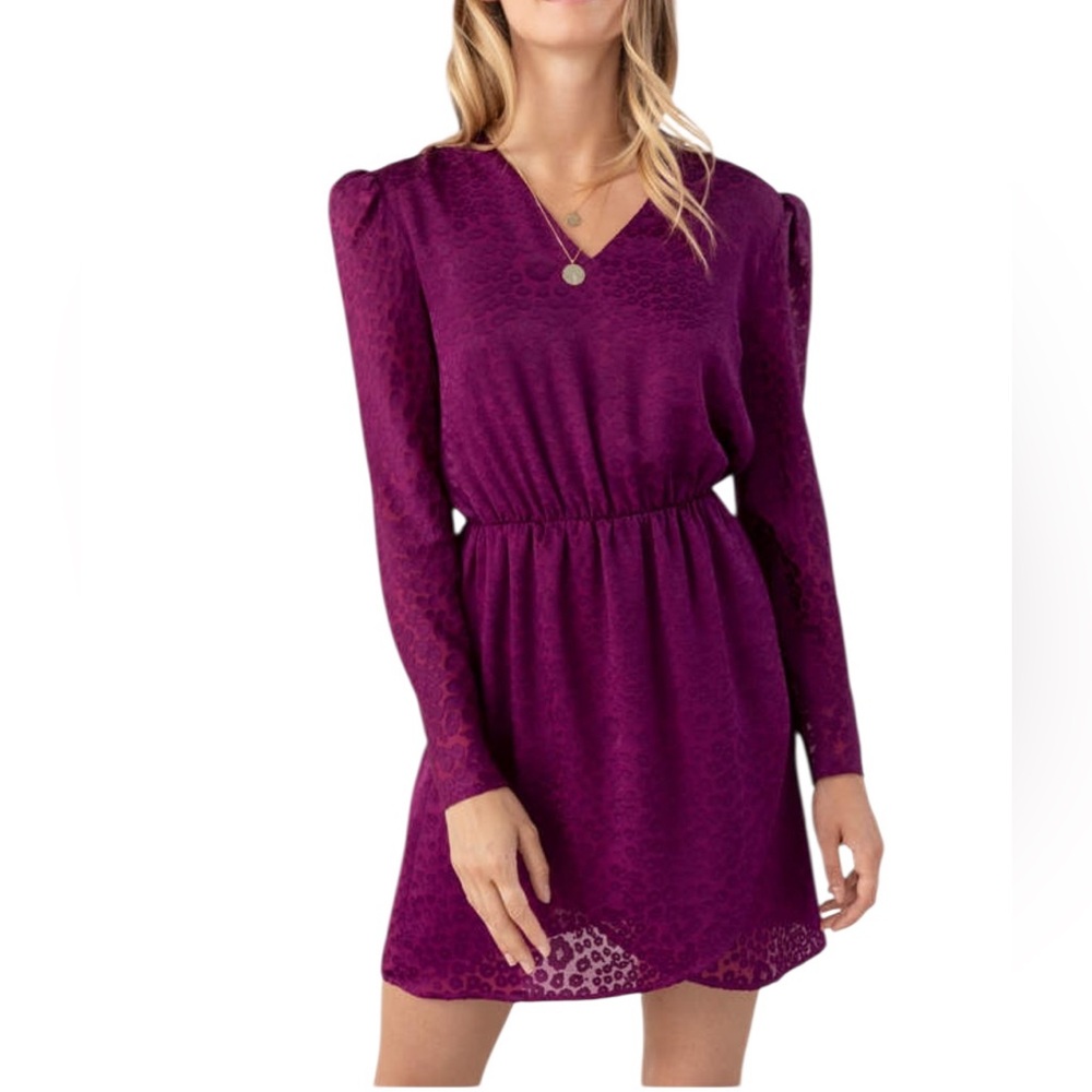 Paris Atelier & Other Stories Gathered Waist Leopard Jacquard Mini Dress NWT